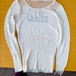 Guess cream rhinestone sweater